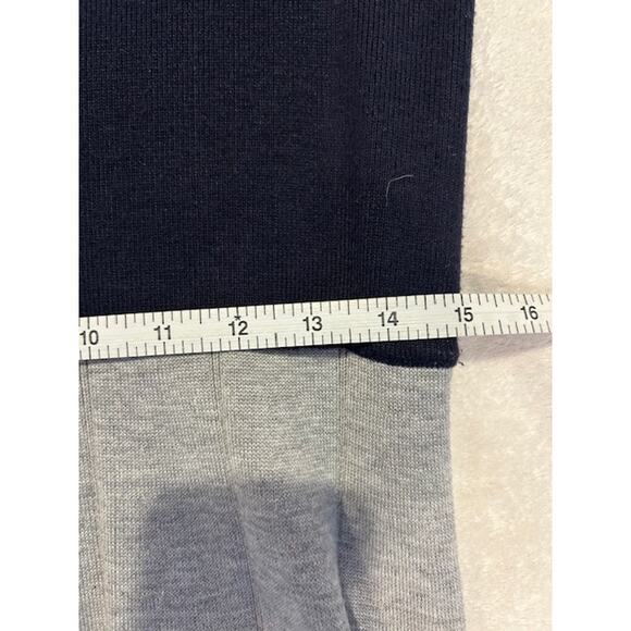 ELIZA J Colorblock Fit & Flare Navy Blue Sweater Dress Career Preppy Size Medium - Picture 7 of 9